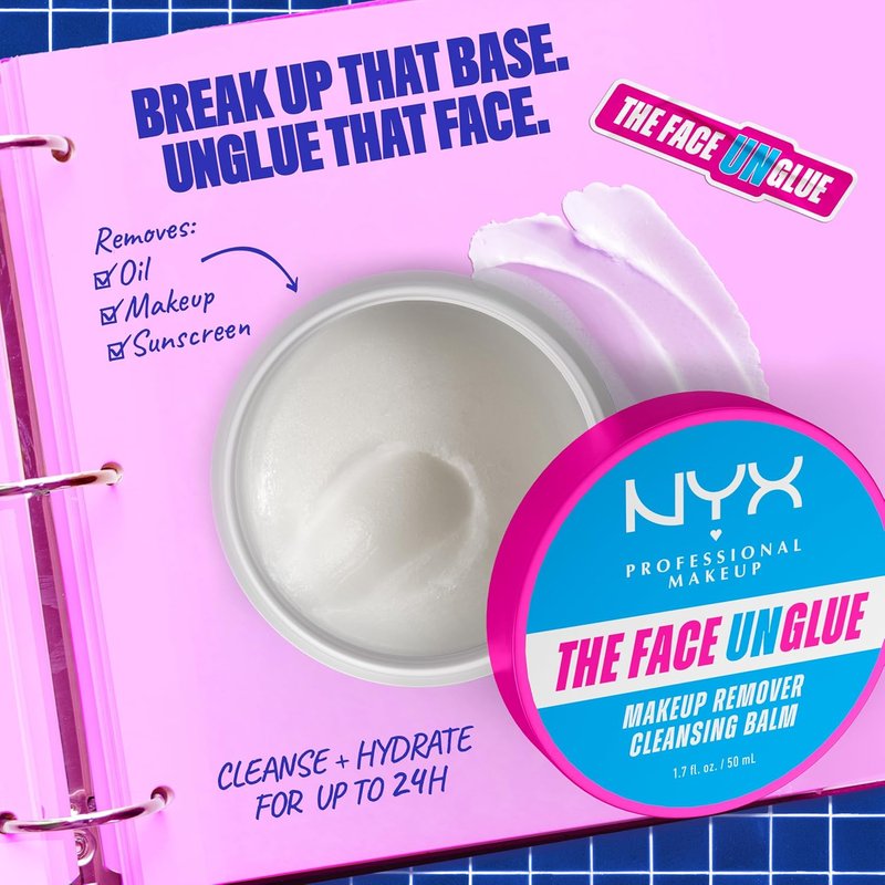 NYX Professional Makeup Face Unglue Cleansing Balm - Hydrating Makeup Remover with Shea Butter & Jojoba Oil for 24HR Moisture