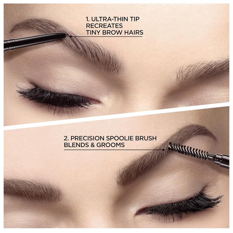 L'Oreal Paris Brow Stylist Definer - Waterproof Eyebrow Pencil for Precision Filling | Medium Ash Brown, 0.003 Oz