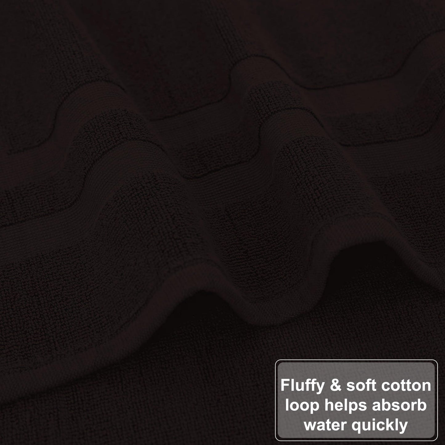 GOLD TEXTILES Premium Chocolate Brown Bath Mat - 2 Pack 22x34 Inches - Not a Bathroom Rug - 100% Ring Spun Cotton - Highly Absorbent & Non Slip Shower Bathroom Floor Mat Towel - Machine Washable