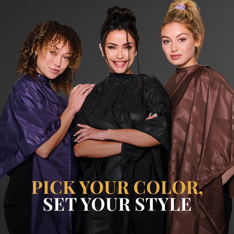 Betty Dain Bleach-proof All Purpose Styling Cape, Material Defends Against Bleach Stains, Color Proof, Chemical Proof, Waterproof, Lightweight Embossed Nylon, Brown