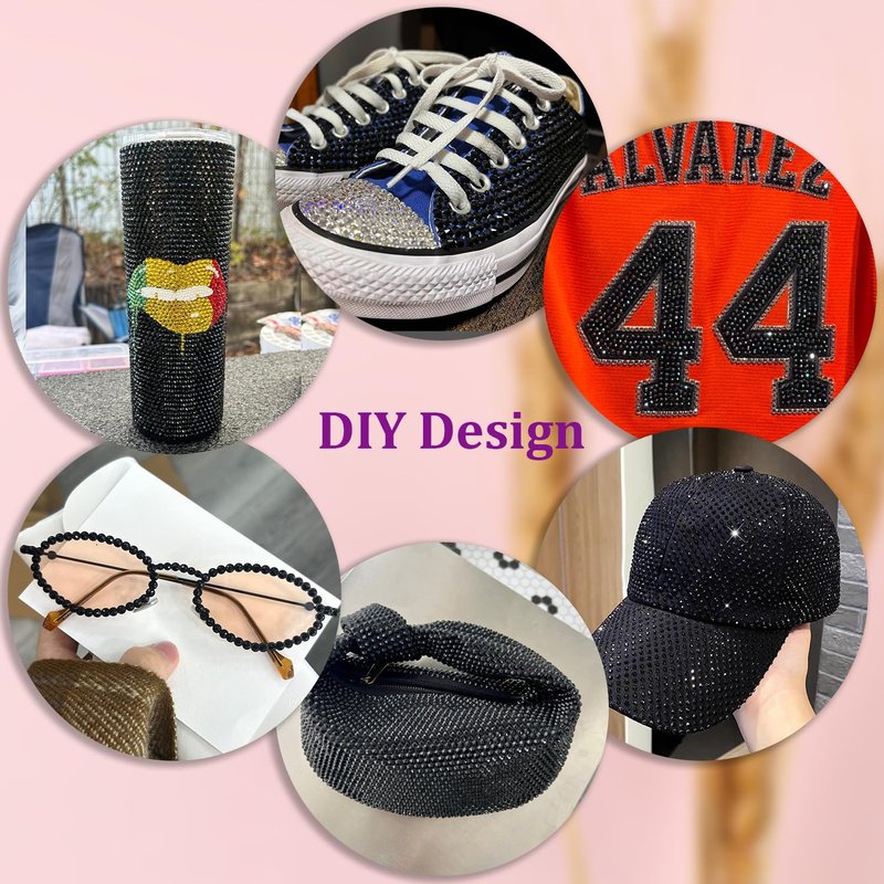 25000Pcs Resin Rhinestones for Crafting, Black 2-6mm Mixed Sizes Non Hotfix Flatback Gems with 1Pcs Glue, Bedazzling Crystal for DIY Craft Clothing Mugs Tumblers Shoes Fabric Decor Nail Art