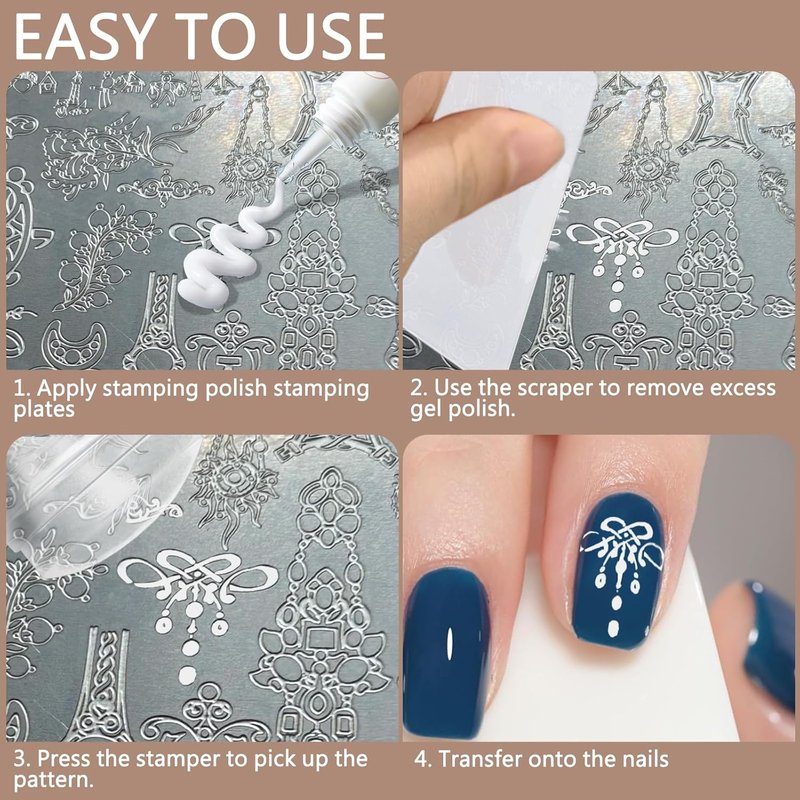 Skiennix French Nail Art Stamping Tool - Dual-Size Jelly Stampers for Perfect Fingernail & Toenail Designs