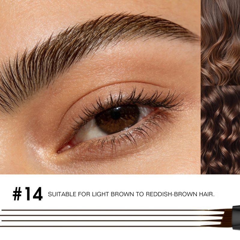 Eyebrow Pencil, 2Pcs Waterproof Microblading Eyebrow Pens, 4 Tip Precise Eye Brow Makeup Pen for Women to Effortlessly Create Hair Like Natural Brows, Non Dry Out and Last All Day