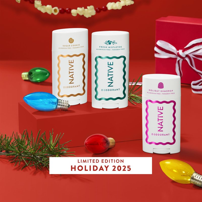 Native Deodorant, Holiday Edition, Fresh Mistletoe Scent, Contains Naturally Derived Ingredients, 72 Hour Odor Control | Deodorant for Women and Men, Aluminum Free with Baking Soda