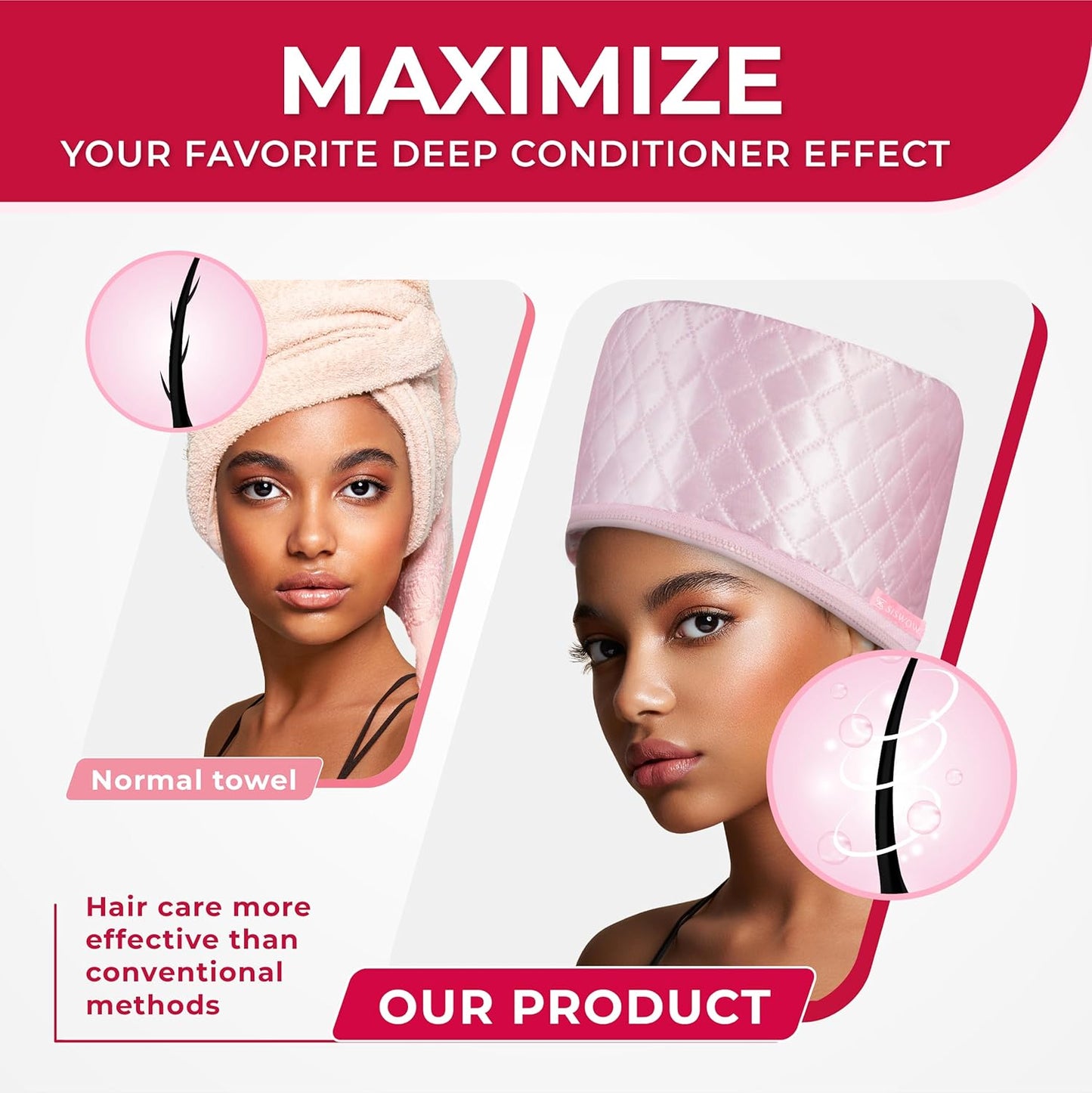 Thermal Steamer Cap for Deep Conditioning | 10-Level Heat for Natural Black Hair
