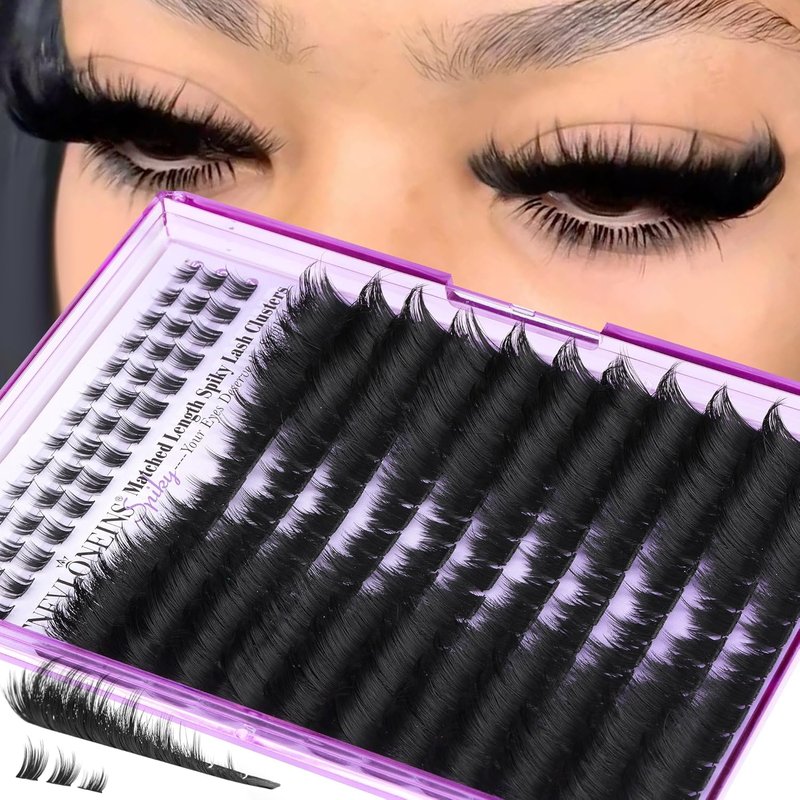 Mink Lash Clusters - D-Curly Eyelash Extensions with Bottom Spikes | 12-22MM Individual Wispy Thick Lashes