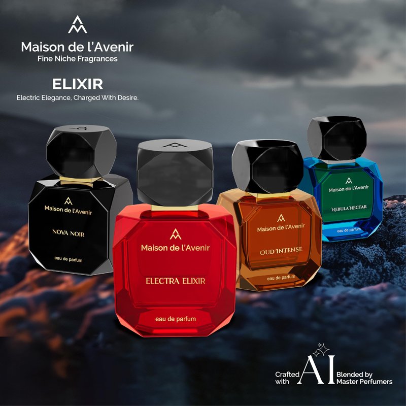 Maison de l'Avenir Electra Elixir | Classic Floral Chypre | Unisex Cologne & Perfume | Natural & Essential Oils | Eau de Parfum (24 Hours) | Made in UAE | 100ml / 3.4 fl. oz. | Perfume Gift
