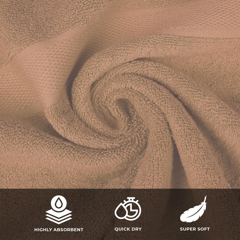 Green Wind Sellers Luxury Bath Towels - 4 Pack Ultra Soft and Absorbent Cotton Bath Towels for Bathroom, Spa, and Hotel Use - Quick-Dry and Durable Towels Set 27x54'' (Beige)