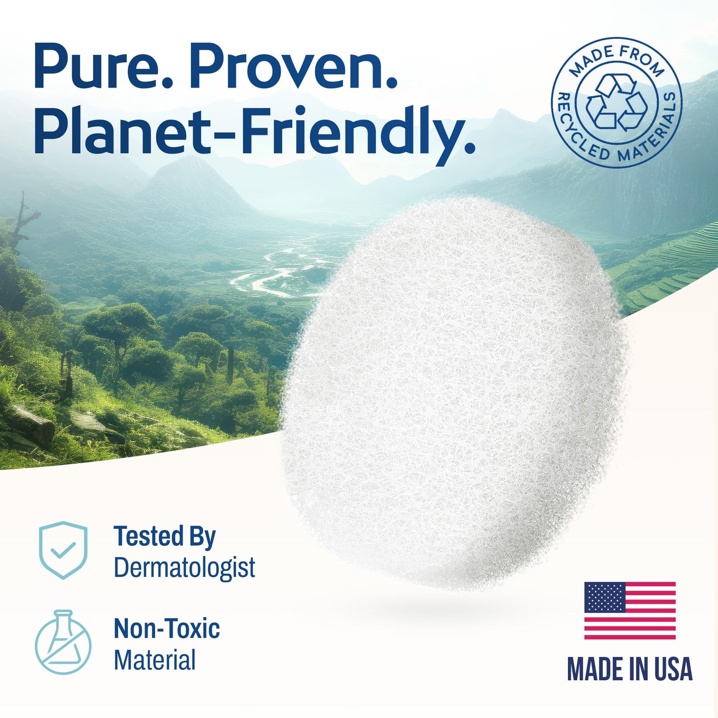 HartFelt Round Face Scrubber for Women | Reusable Facial Sponges for Daily Cleansing | Facial Exfoliating Pads for Removing Dead Skin, Dirt & Makeup | Use with Favorite Cream | Made in USA - 4 Count