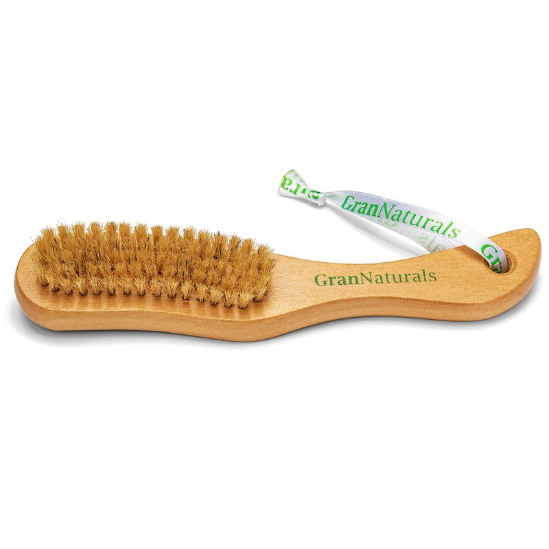 GranNaturals Wooden Nail Brush - Nail Cleaner Tool for Fingernail, Toenail - Dry Clean Scrubber with Thick Bristles and Wood Handle - Manicure and Pedicure Supplies for Gardeners, Mechanics, Salon