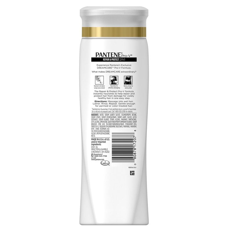 Pantene Pro-V 2 in 1 Shampoo & Conditioner, Repair & Protect with Keratin, 12.6 Ounce