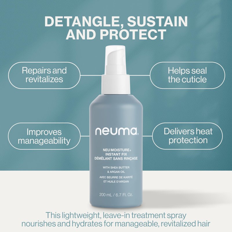 Neuma Neu Moisture Leave-In Hair Treatment Spray | Detangling Spray With Heat Protection | Nourishing Hydration With Shea Butter & Argan Oil For All Types of Hairs