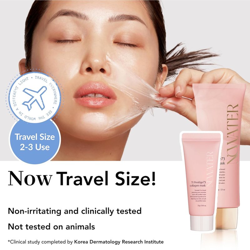 Collagen Peel Off Mask - Korean Hydrolyzed Collagen & Peptides | Travel Size 0.81 oz for Glass Skin