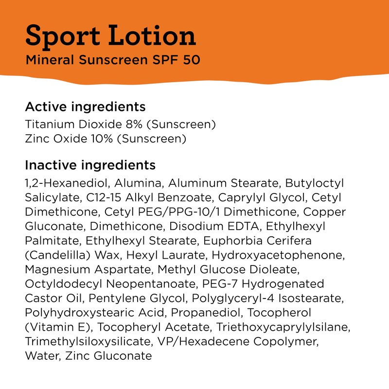 Blue Lizard Sport Mineral SPF 50 Lotion, Ideal for Athletes, 100% Mineral Sunscreen Actives, Fragrance-Free, Paraben-Free, Vegan, 3.0 fl oz