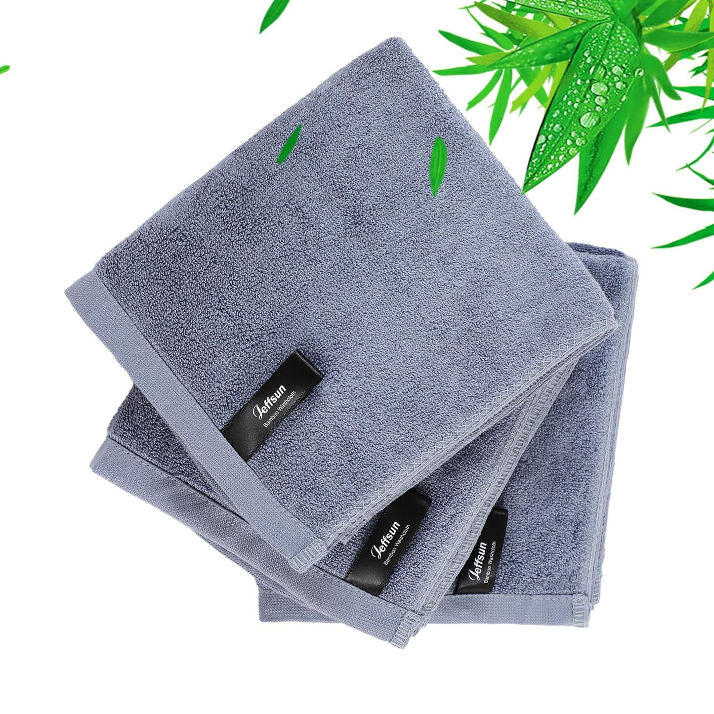 Reusable Makeup Remover Towels, 13x13 inch Extra Large Wash Cloths for Face and Body, Super Soft and Gentle Face Towel on Sensitive Skin, Easy to Rinse Fast Dry Denim Blue Facial Cleansing Cloths