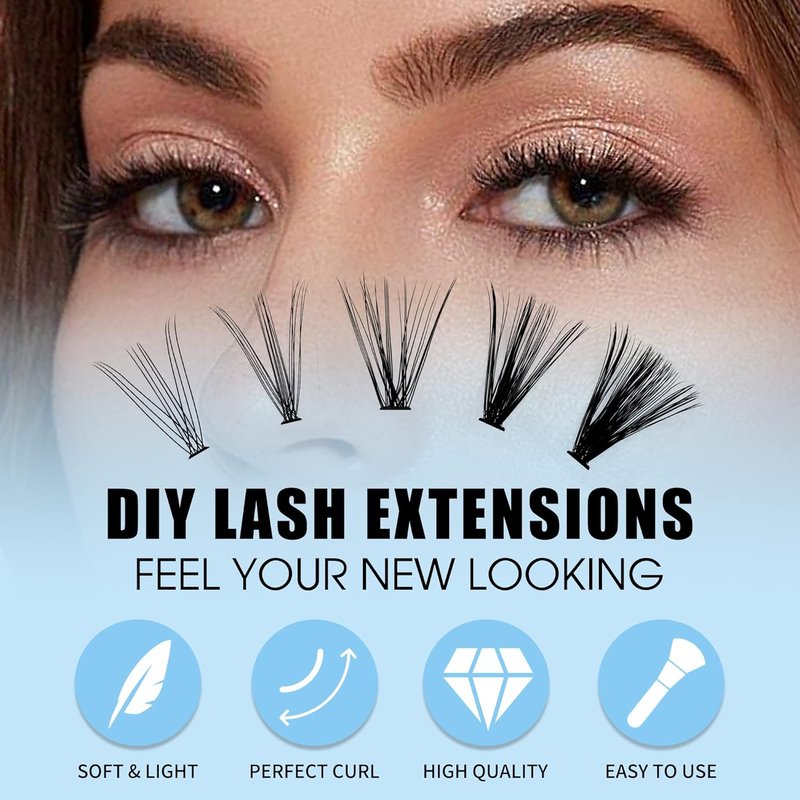 Individual Lashes - 240pcs C Curl 0.07mm Cluster Lashes | Soft & Natural Mink Mix 15-20mm