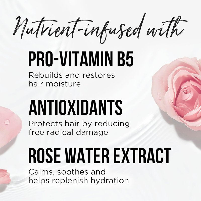 Pantene Sulfate-Free Shampoo & Conditioner Set - Rose Water Infused, Moisturizing & Soothing | 17.9 Fl Oz Each, 2 Pack