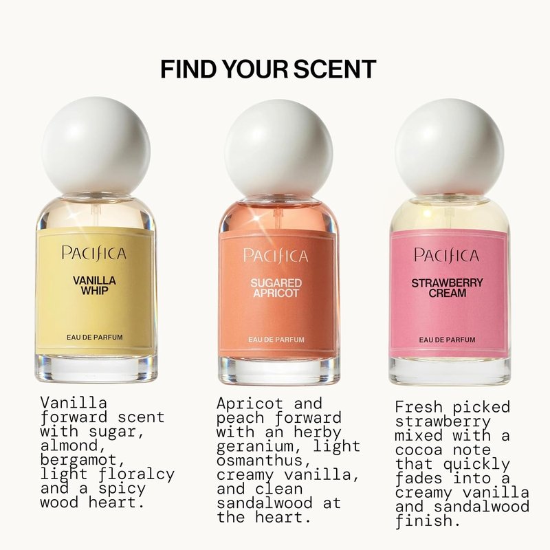 Pacifica Strawberry Cream Perfume for Women – Fruity Floral Eau de Parfum Spray with Strawberry, Vanilla, Jasmine & Sandalwood Notes, Long Lasting, Clean Beauty, 1 fl oz