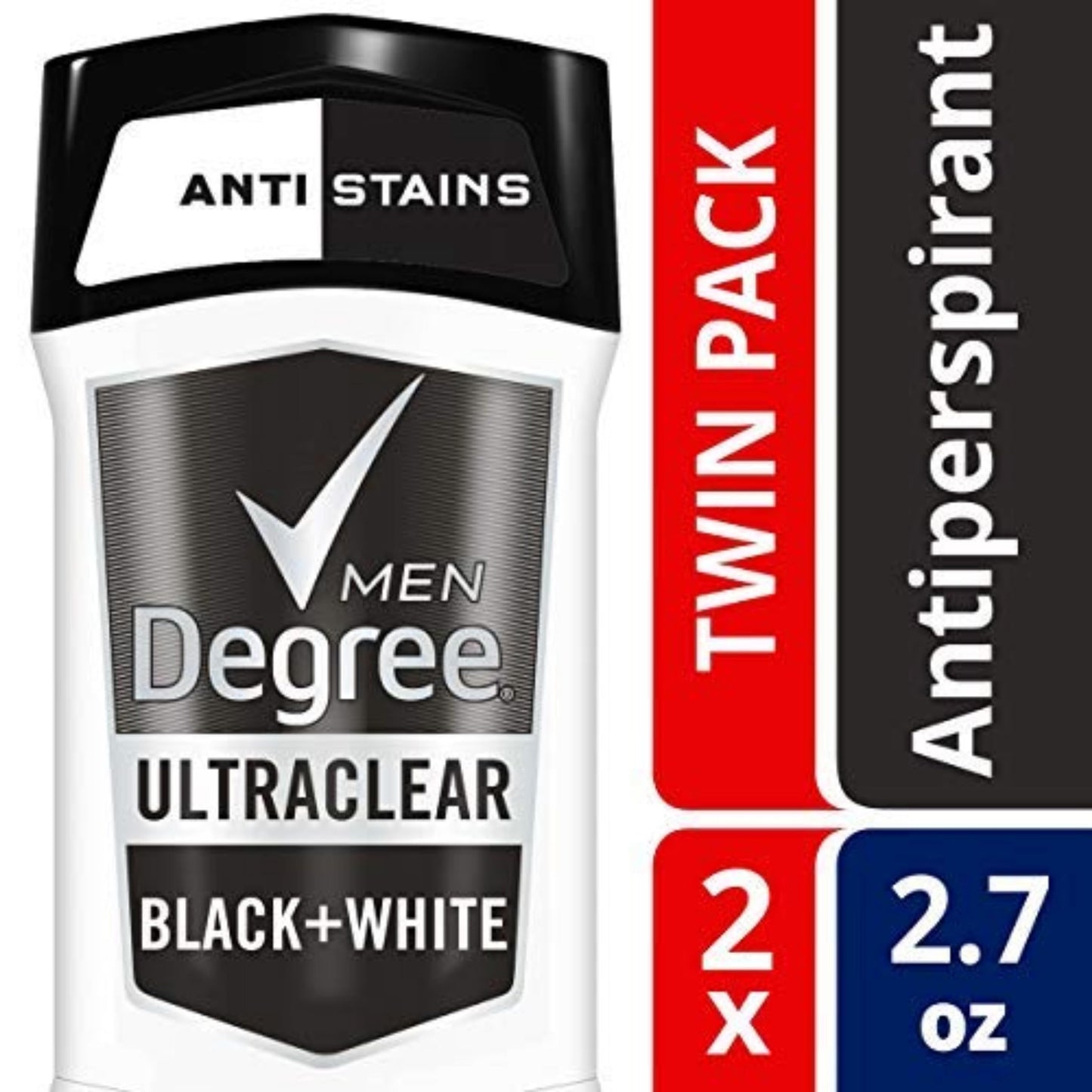 Degree Men UltraClear Antiperspirant Deodorant Black+White 2 Count 72-Hour Sweat & Odor Protection Antiperspirant For Men With MotionSense Technology 2.7 oz (Pack of 6)