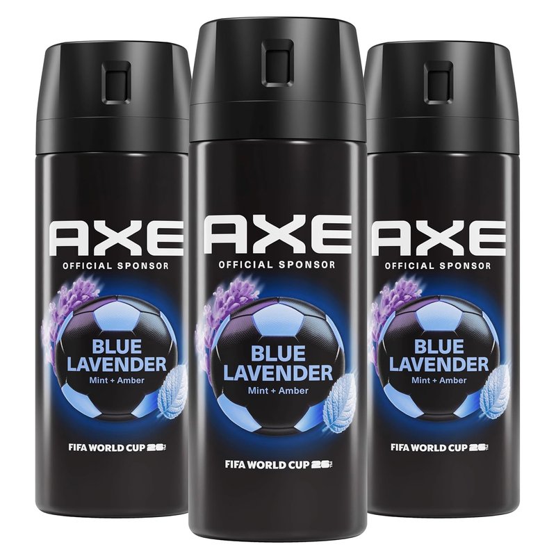 AXE Fine Fragrance Collection Body Spray 3 Count Blue Lavender 72 Hour Freshness Aluminum Free 2.9 oz