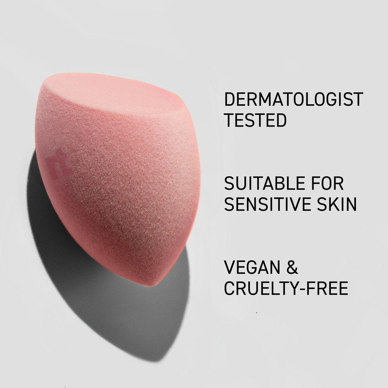 Real Techniques Miracle Powder Sponge, Makeup Blending Sponge For Powder Products, Set Makeup For Natural Finish & Cloud Skin, Buildable Coverage, Velvet Material, Latex-Free Foam, 1 Count