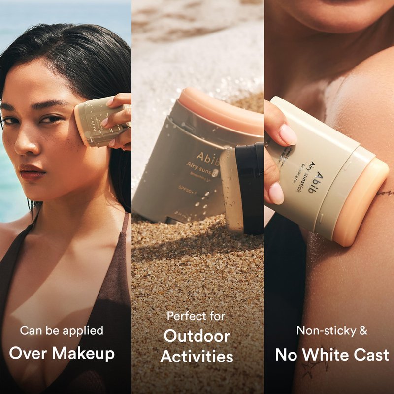 Abib Airy Sunstick Protection Bar SPF50+ Broad Spectrum, Semi-Matte Sunscreen Stick for Oily & Combination Skin, No White Cast, Water-Resistant, Korean Sunscreen, 0.81 oz / 23 g