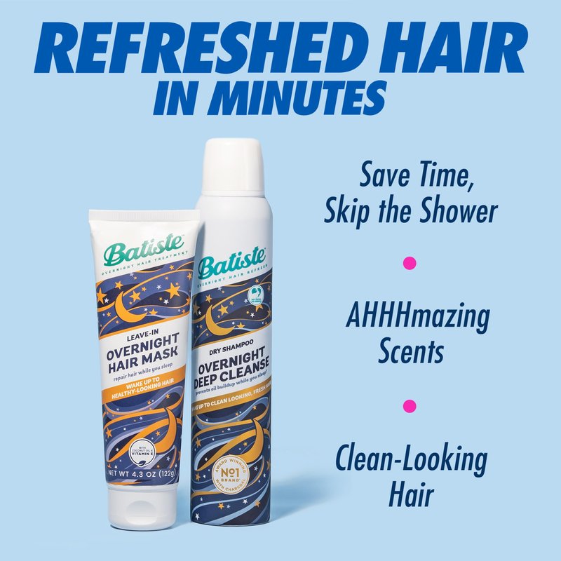 Batiste Overnight Deep Cleanse Dry Shampoo, Wake up to Beautiful Hair by Preventing Oil Build-up, 3.81 oz