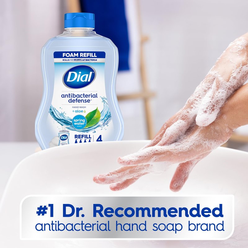 Dial Antibacterial Foaming Hand Wash Refill, Spring Water, 30 Ounce
