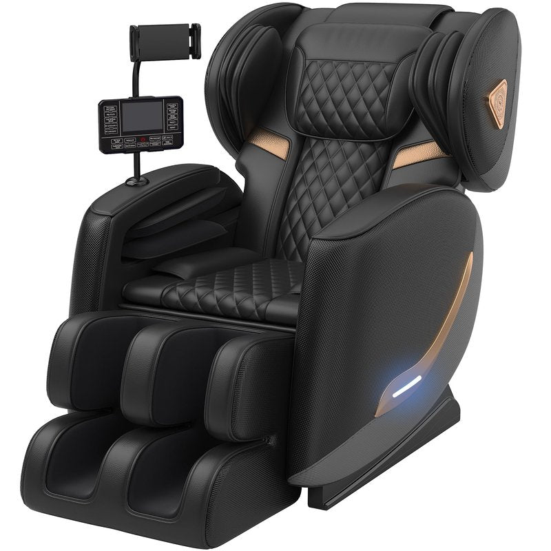 Luxury 3D Zero Gravity Full-Body Shiatsu Massage Chair with 10-Node Rollers,20 Airbags,Waist & Leg Heating, Bluetooth Audio, and Extendable Footrest - Home Relaxation Recliner (Carbon Black)