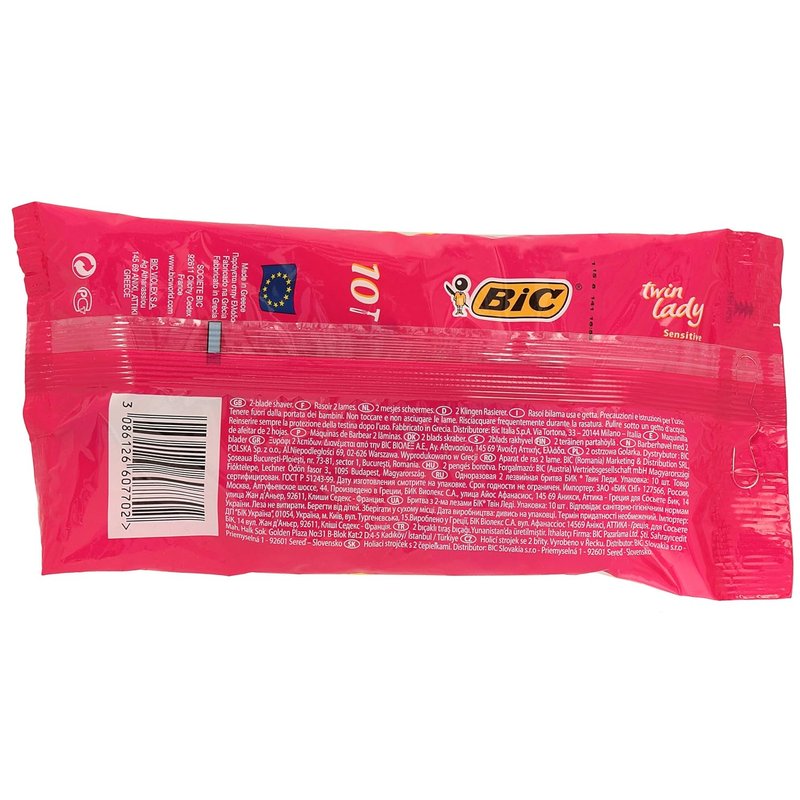 Bic Twin Lady Plastic Shavers - Pack of 10 for Smooth, Effortless Shaving