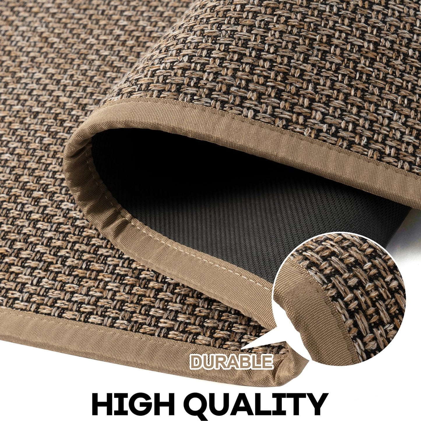 Hargiis Kitchen Rug, Rubber Non Slip Kitchen Rugs Washable, Absorbent Runner Mat for Floor, Machine Washable Standing Mats for in Front of Sink, Door, Laundry, Entryway, Entrance (Brown, 47" × 17.3")