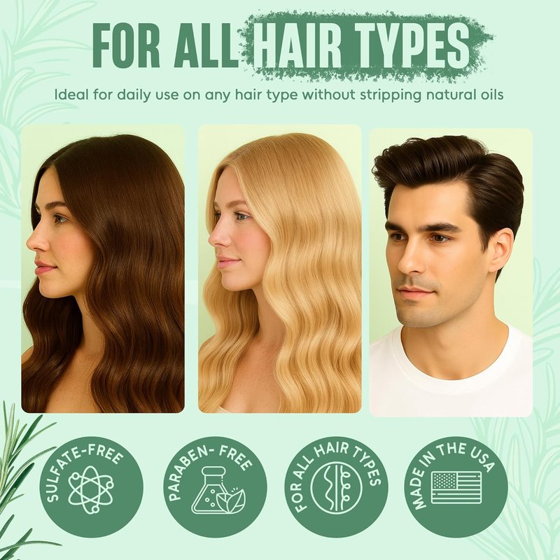 Rosemary Oil Shampoo and Conditioner Set - Sulfate-Free Thickening Formula with Batana Oil & Biotin | 16 fl oz Each | For Thinning Hair