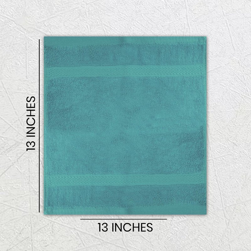 Lenenz Soft Wash Cloths - 12 Pack Plush and Absorbent Cotton Washcloths for Face, Body, and Baby - Multi-Purpose, Quick-Dry Wash Cloths Set 13x13'' (Light Green)