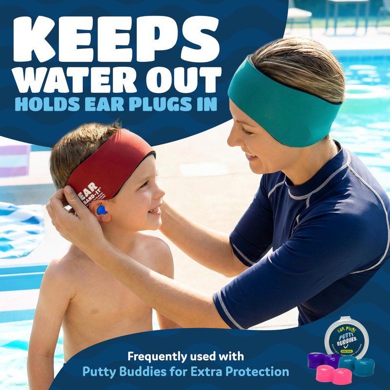 Earvolution Original Ear Band-It Swimming Headband, American Brand, Doctor-Invented - for Kids & Adults - Sensory-Friendly - Keep Ears Dry & Prevent Swimmer's Ear, Holds Earplugs In, (Magenta, Medium)