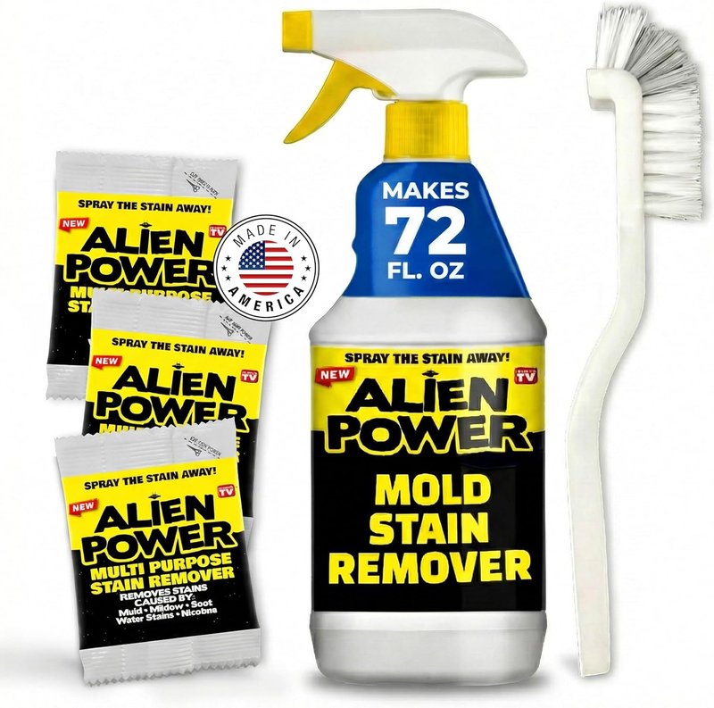 Instant Stain Remover Spray - 72 Fl Oz All-Purpose Cleaner for Mold, Mildew & Grout | No-Scrub Bathroom & Household Solution - 3 Pack