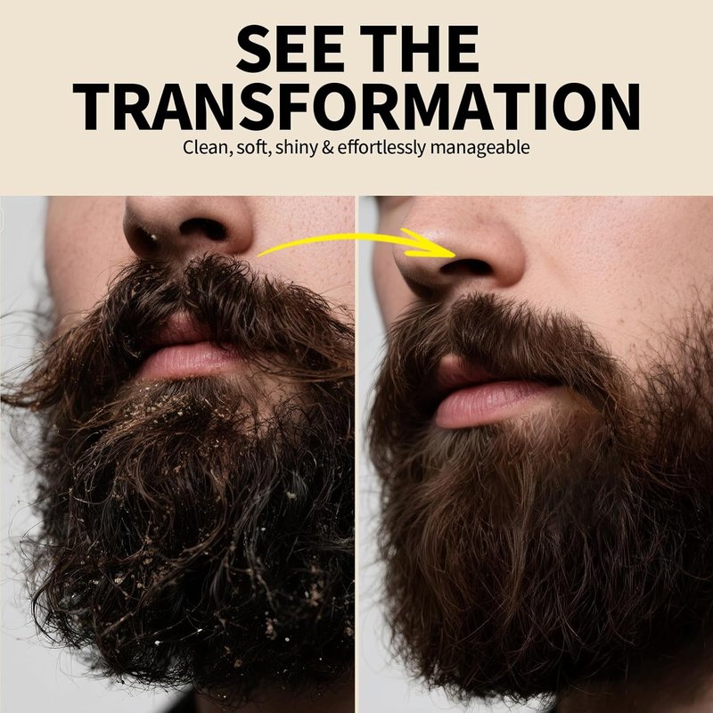 Beard Wash and Conditioner Set for Men - Natural Argan & Jojoba Oil | Deep Cleansing & Moisturizing 2-in-1 Kit