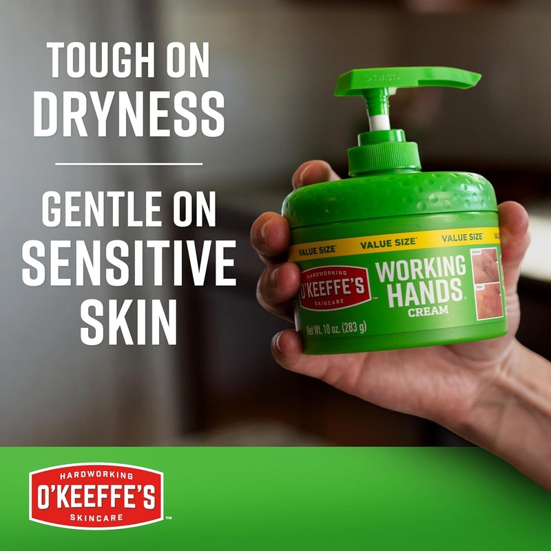 O'Keeffe's Hand Cream for Extreme Dryness - Repair Cracked Skin | 10oz Pump Jar