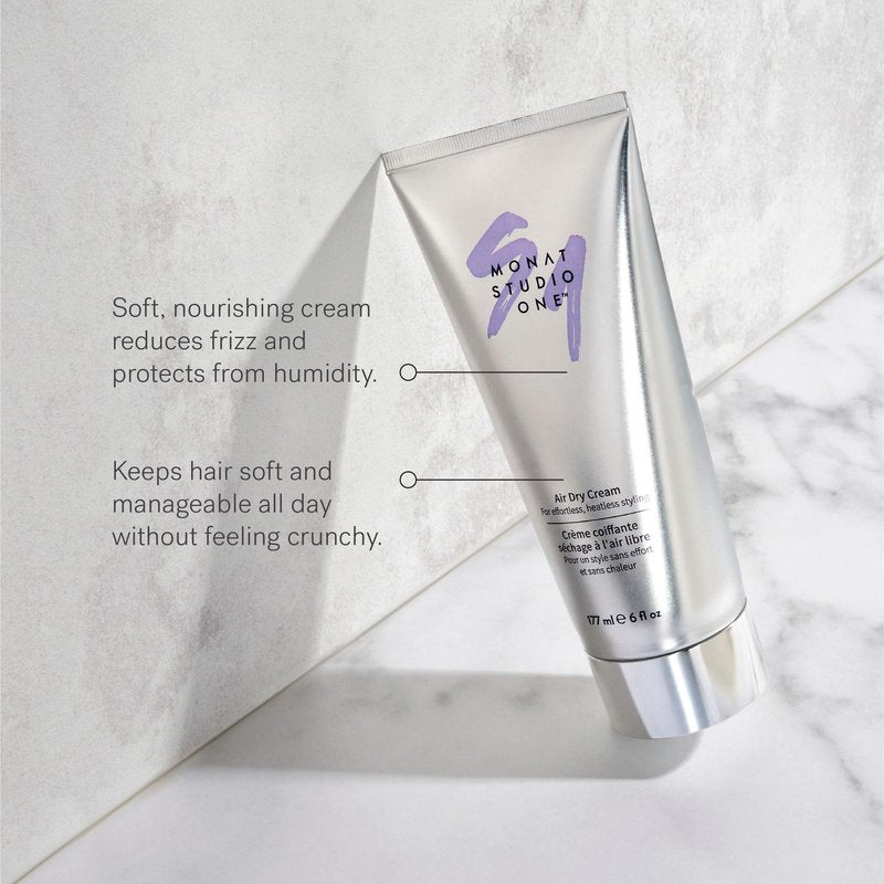 MONAT STUDIO ONE™ Air Dry Cream - Soft, Hair Styling Cream for touchable hold and Humidity Protection. Hair Frizz Control for All-Hair Types and no heat needed - Net Wt. 177 ml / 6 fl. oz.