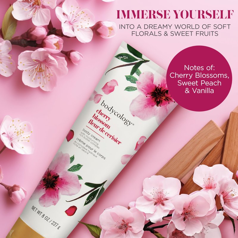 Bodycology Shea Butter Body Cream, Cherry Blossom, 8 oz