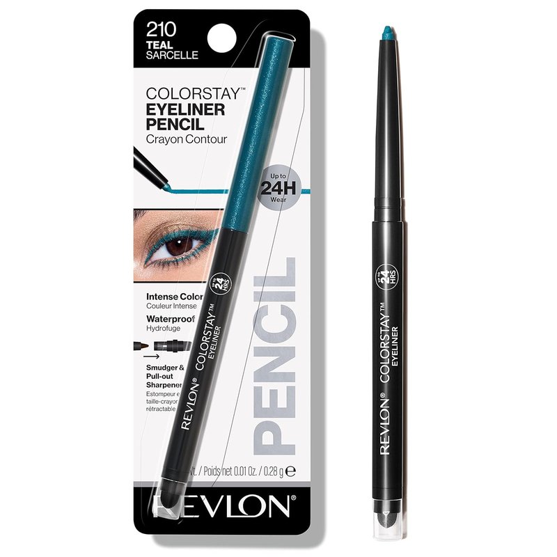 Revlon ColorStay Waterproof Eyeliner Pencil - Smudge-Proof Eye Makeup in 210 Teal | 0.01 oz
