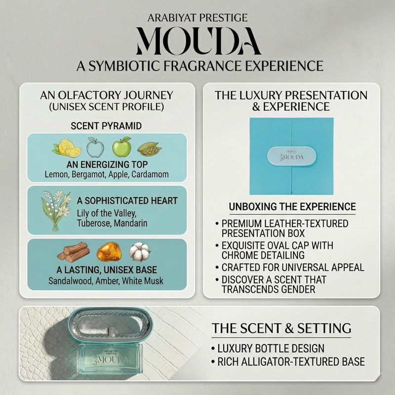 ARABIYAT PRESTIGE - Mouda 100ML Eau de Parfum Spray - Unisex Fragrance for All Occasions
