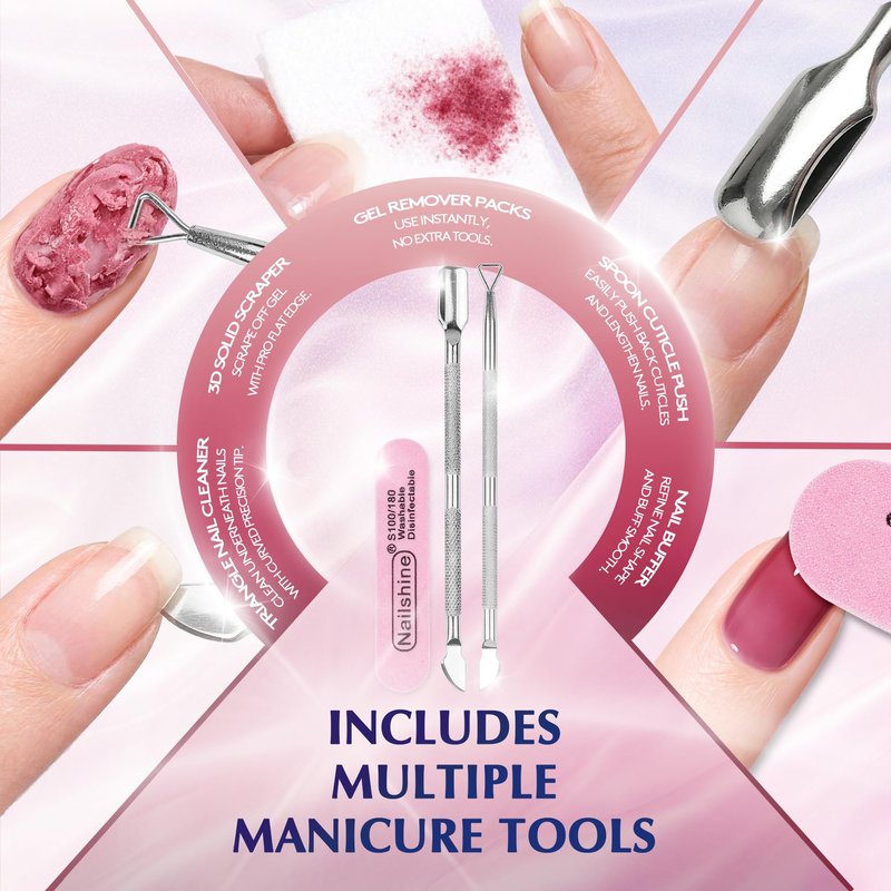 HOTRYEE Gel Nail Polish Remover Kit - Quick & Easy Gel Polish Remover No Need to Soak, Wrap or Use Foil,Gel Remover for Nails Within 2-3 minutes | 0.5 Fl Oz