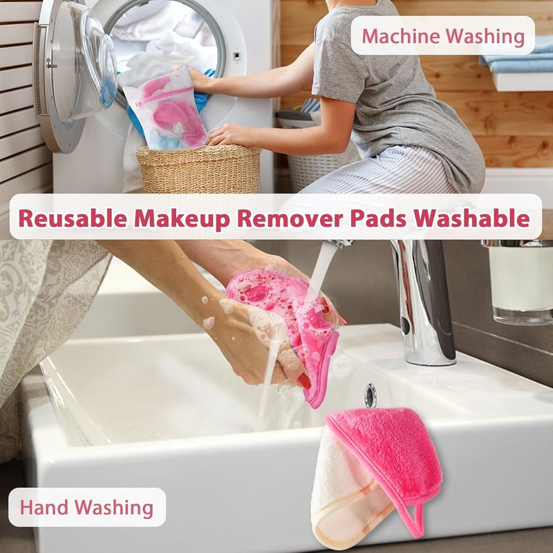 Makeup Remover Cloths - Reusable Microfiber Face Towels for Easy Makeup Removal | 6" x 6", 12 Pack