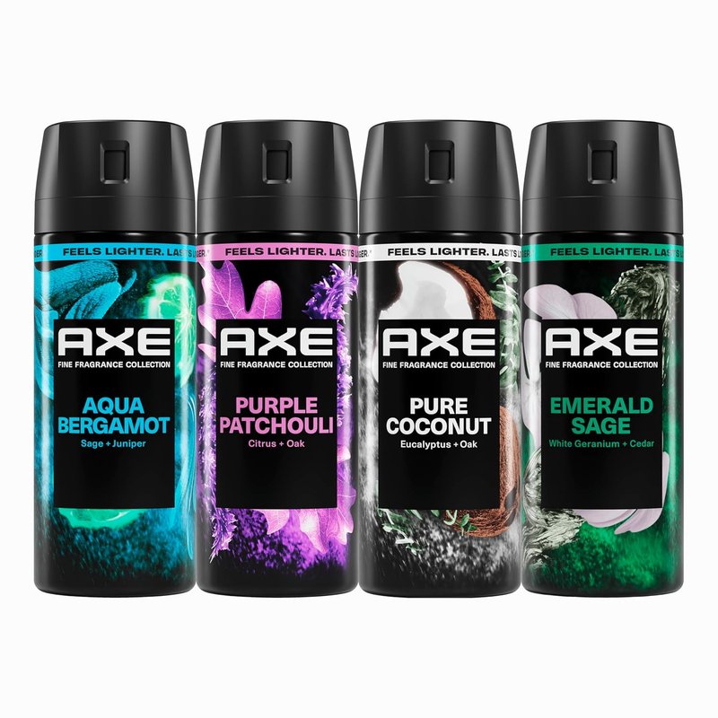Axe Body Spray Everyday Essentials - Aluminum-Free Freshness | 4 Count, 2.9 oz