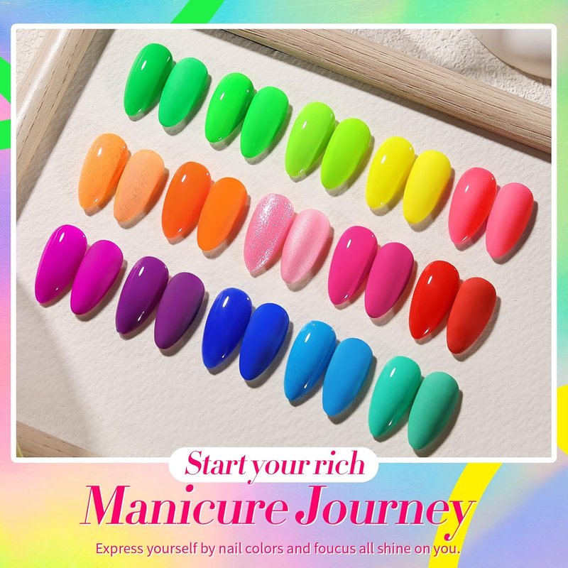 Born Pretty Neon Nail Polish Set - 15 Vibrant Colors for Quick Dry Manicure | Perfect for DIY Nail Art