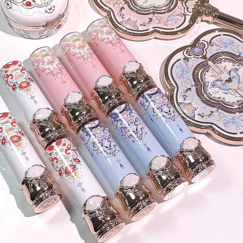 Flower Knows Butterfly Cloud Collar Glossy Lipstick,Hydrating Solid Lip Gloss,Moisturizing Red Tinted Lip Balm,Long Lasting Lip Gloss in Balm for Girls&Women,(C09 Camellia)