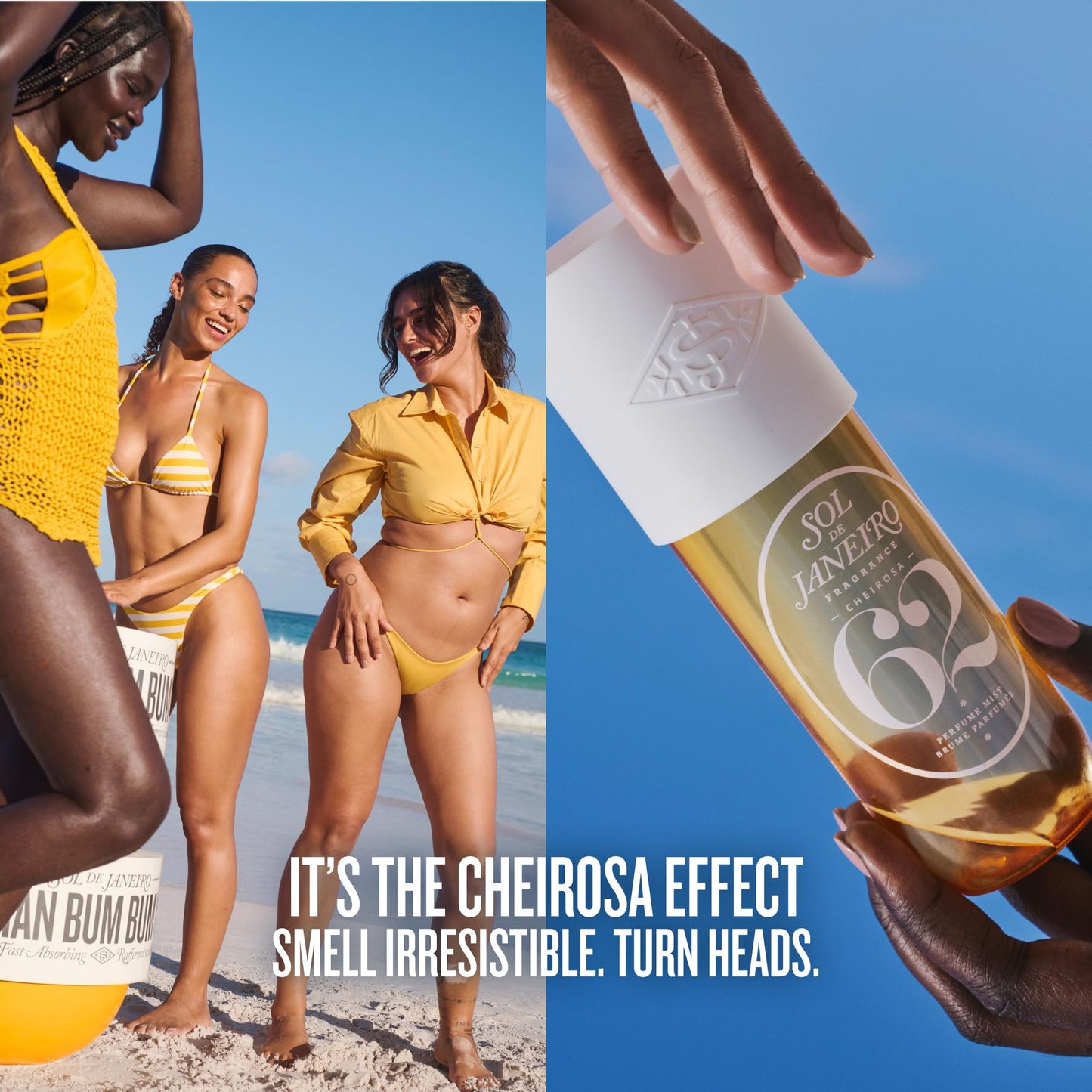 Sol de Janeiro Cheirosa Hair & Body Fragrance Mist Full Size and Travel Size Set - Home and Away Bundle - 8.1 & 3 fl oz Duo (Cheirosa 62)