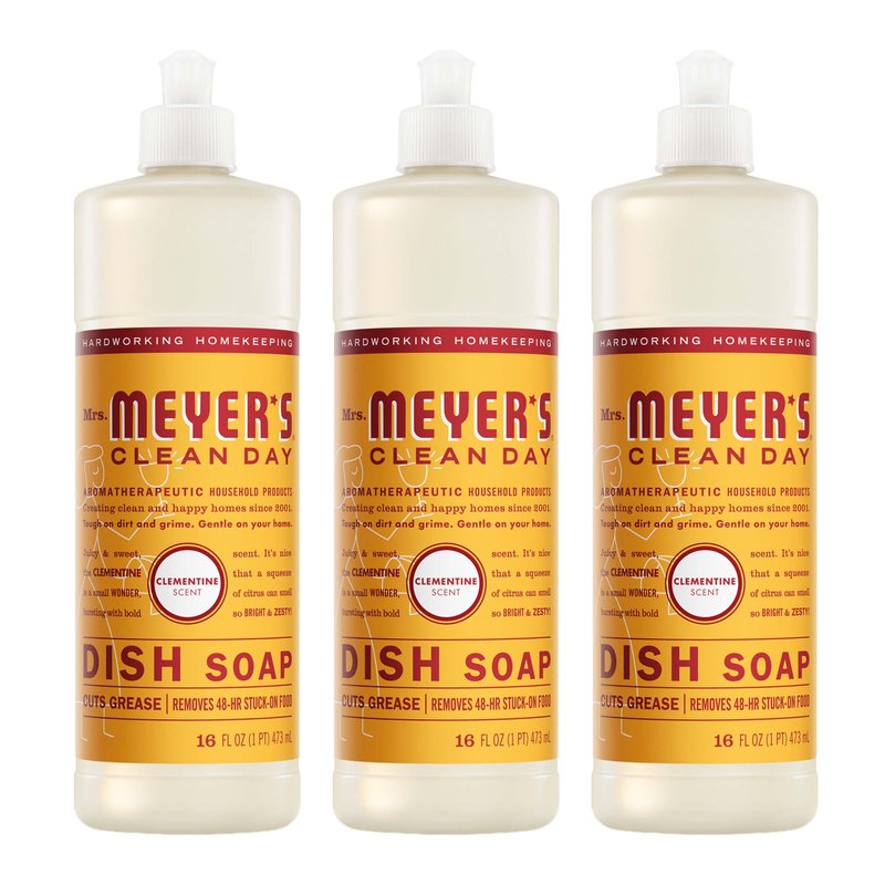 Mrs. MEYER'S CLEAN DAY Dish Soap, Clementine Scent, 16oz (Pack of 3)