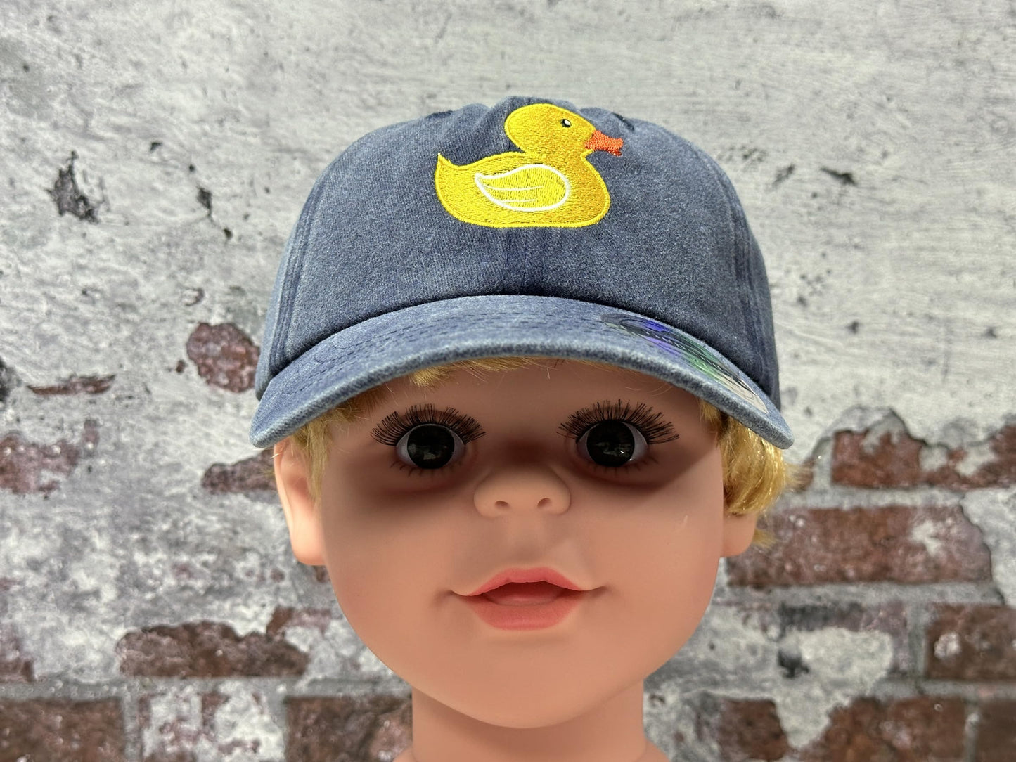 Hepandy Embroidered Duck Hat for Children, Gifts for Boys Girl, Navy Adjustable Baseball Cap, Dad Hat Snapback Cap for Kids Child