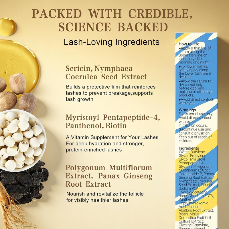 Eyelash Growth Serum - Peptide Infused Formula for Longer, Fuller Lashes | 3mL